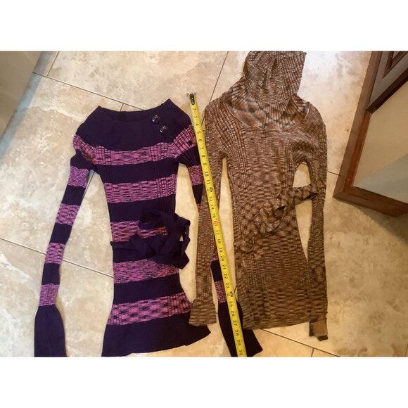 Yoki Collection Long Tunic Belted Top LOT off shoulder if desired~ Size Medium - Picture 2 of 7